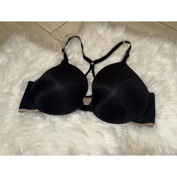 Warners 1636 Your Bra Racerback Front Close Lined UW Womens 38C Black New